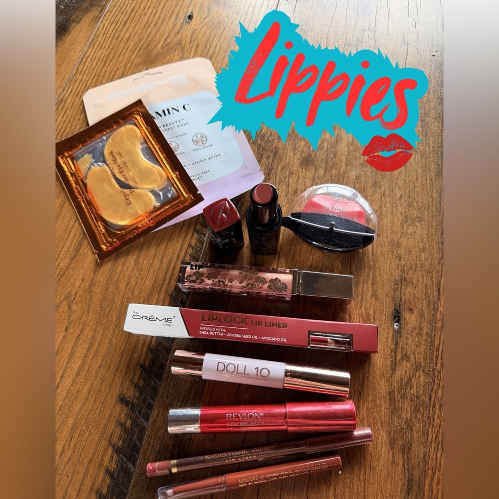Lippies! Beauty Bundle Of 10- Lip Liners Balm Crayon Color The Crème Shop Reds